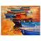 Designart - Wooden Boats in Calm Water - Nautical Painting Print on Wrapped Canvas